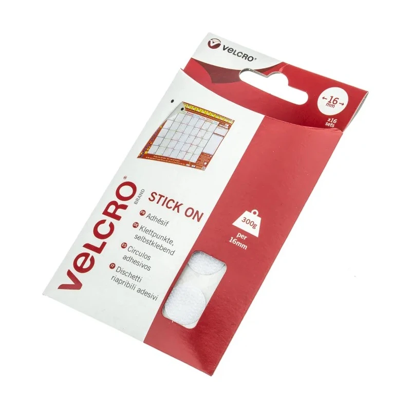 Velcro White Hook & Loop Tape 16mm x 16mm Self-Adhesive Polyamide Tape EC60227