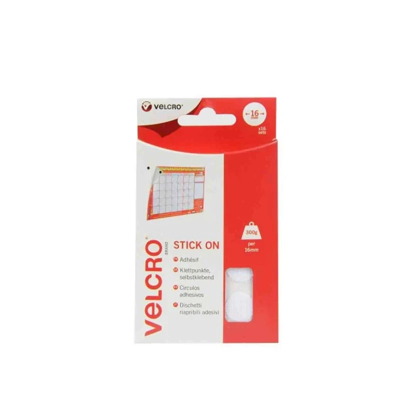 Velcro White Hook & Loop Tape 16mm x 16mm Self-Adhesive Polyamide Tape EC60227