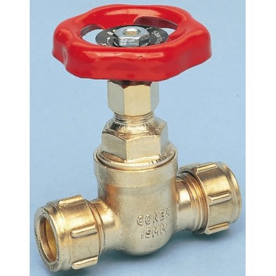 Conex-Banninger Brass Gate Valve, Compression Connection, Maximum Operating Pressure 5 bar, Model GG-1042500--