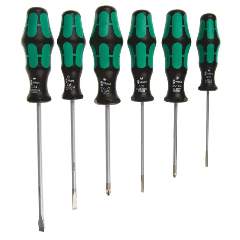 Wera Pozidriv, Slotted Standard Screwdriver Set, 6-Piece 05105656001