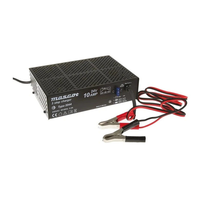 Mascot Battery Charger 24V Lead Acid 10A 74W UK Plug 3-Step Charger 2044000041