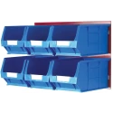 RS PRO Polypropylene Louvre Panel Storage Unit 300 mm x 455 mm x 300 mm Blue Red 424-5409