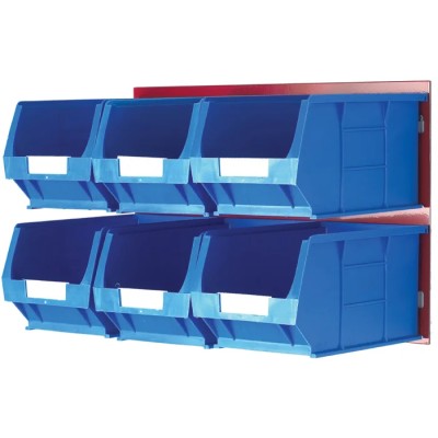 RS PRO Polypropylene Louvre Panel Storage Unit 300 mm x 455 mm x 300 mm Blue Red 424-5409