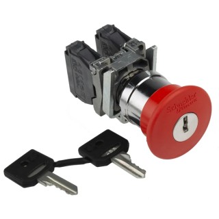 Schneider Electric Harmony XB4 Series Key Release Emergency Stop Push Button Panel Mount 22mm Cutout SPDT IP66 XB4BS9445