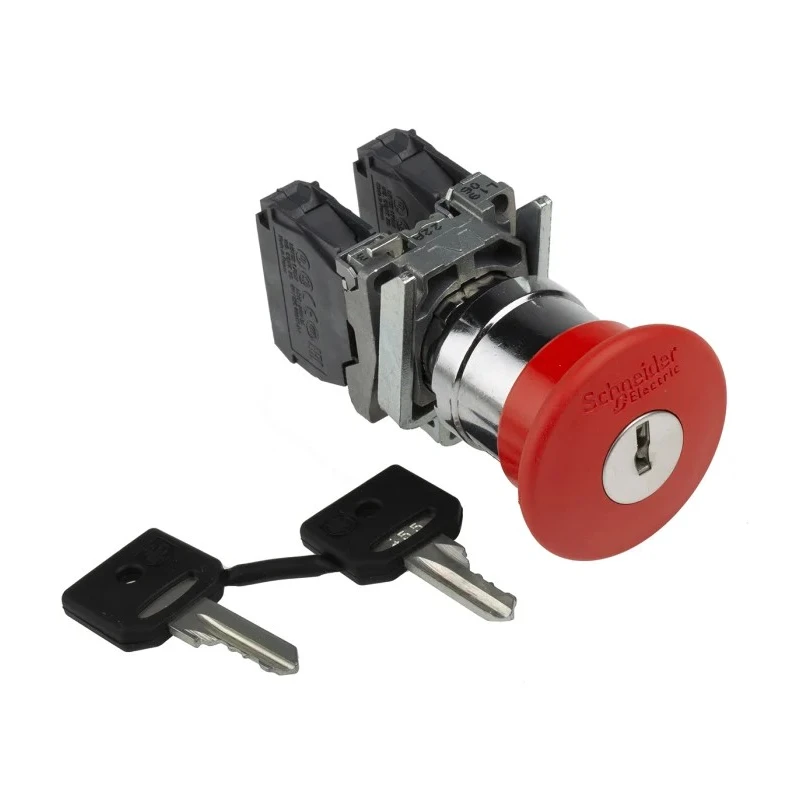 Schneider Electric Harmony XB4 Series Key Release Emergency Stop Push Button Panel Mount 22mm Cutout SPDT IP66 XB4BS9445