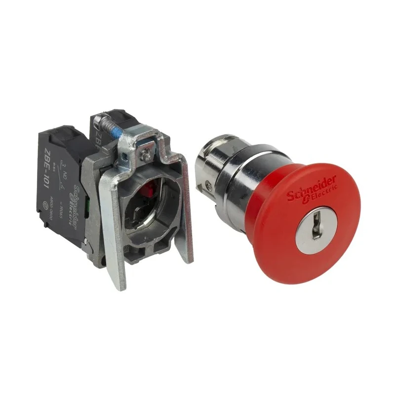 Schneider Electric Harmony XB4 Series Key Release Emergency Stop Push Button Panel Mount 22mm Cutout SPDT IP66 XB4BS9445