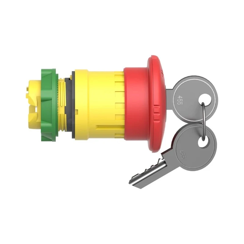 Schneider Electric Harmony Series Key Release Emergency Stop Push Button Panel Mount 22mm Cutout IP66 IP67 IP69K ZB5AS944