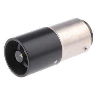 Marl White Indicator Lamp Single Chip 28V DC Ba15D Base 16 mm Diameter 14000mcd Ba15D