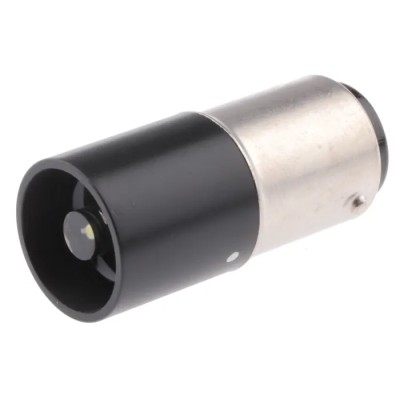 Marl White Indicator Lamp Single Chip 28V DC Ba15D Base 16 mm Diameter 14000mcd Ba15D