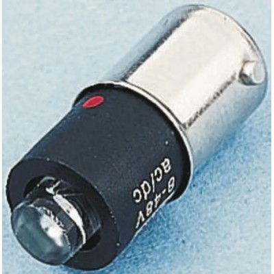 Marl Green Indicator Lamp Single Chip, BA9 Base, 4.9 mm Diameter, 48 V AC/DC, 23000mcd, 100000h Life 255-532-64-38
