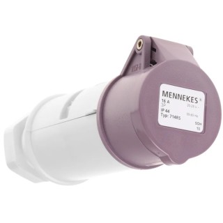MENNEKES Industrial Power Connector, Rated 16A, 25V, IP44 Purple Cable Mount 3-Pole 