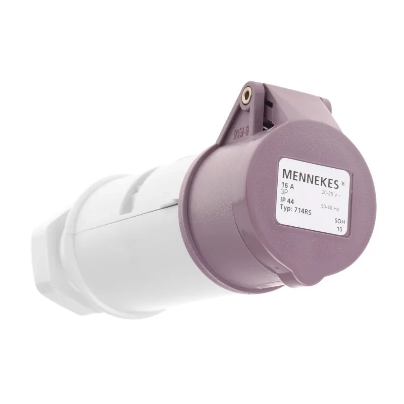 MENNEKES Industrial Power Connector, Rated 16A, 25V, IP44 Purple Cable Mount 3-Pole 