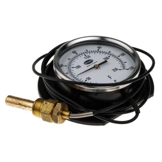 RS PRO Temperature Gauge Dial Thermometer with 100mm Dial, Steel Case, Bi-metal Movement, 120°C Maximum Temperature 431-5592