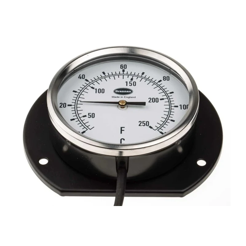 RS PRO Temperature Gauge Dial Thermometer with 100mm Dial, Steel Case, Bi-metal Movement, 120°C Maximum Temperature 431-5592