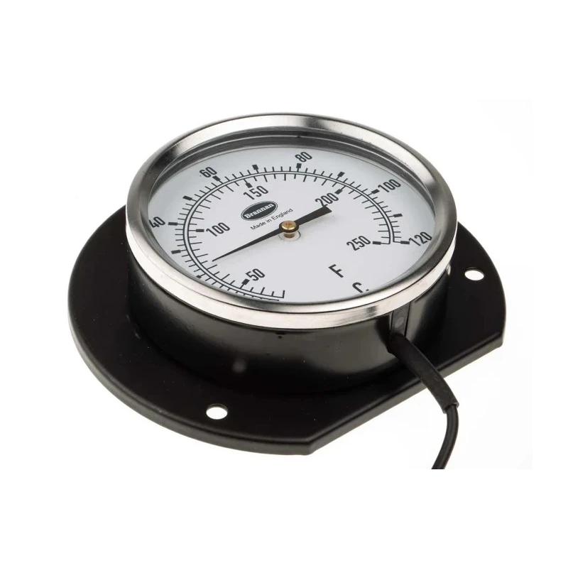 RS PRO Temperature Gauge Dial Thermometer with 100mm Dial, Steel Case, Bi-metal Movement, 120°C Maximum Temperature 431-5592