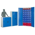 RS PRO Steel Floor Standing Storage Cabinet 2m Height 1.02m Width 430mm Depth 6 Shelves Lockable Wheeled 424-5421