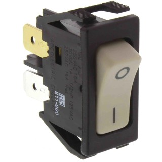 Arcolectric (Bulgin) Ltd DPST On-Off On-Off Rocker Switch Panel 10A 250V AC 30V DC Quick Connect Terminals C1250APAAD