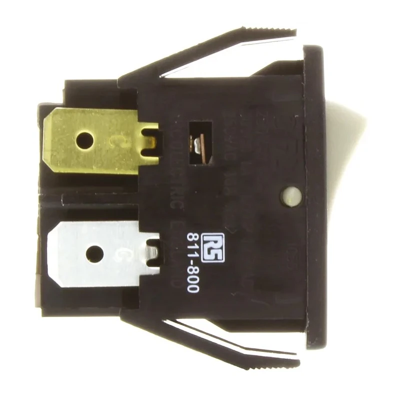Arcolectric (Bulgin) Ltd DPST On-Off On-Off Rocker Switch Panel 10A 250V AC 30V DC Quick Connect Terminals C1250APAAD