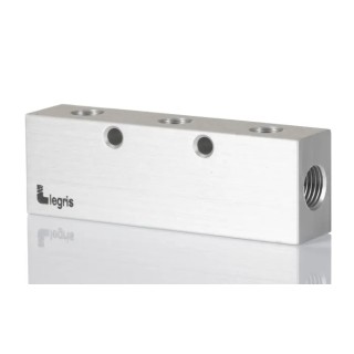 Legris 3313 Anodised Aluminium 6 Outlet Pneumatic Manifold 20 bar Maximum Pressure 3313 10 13 03