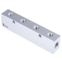Legris 4 Outlet Pneumatic Manifold Anodised Aluminium 20 bar 3311 10 13 04