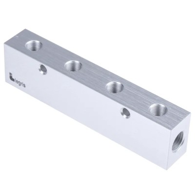 Legris 4 Outlet Pneumatic Manifold Anodised Aluminium 20 bar 3311 10 13 04