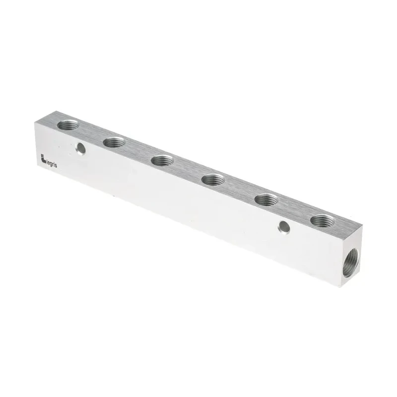 Legris 6 Outlet Pneumatic Manifold Anodised Aluminium 20 bar Pressure 3311 13 17 06