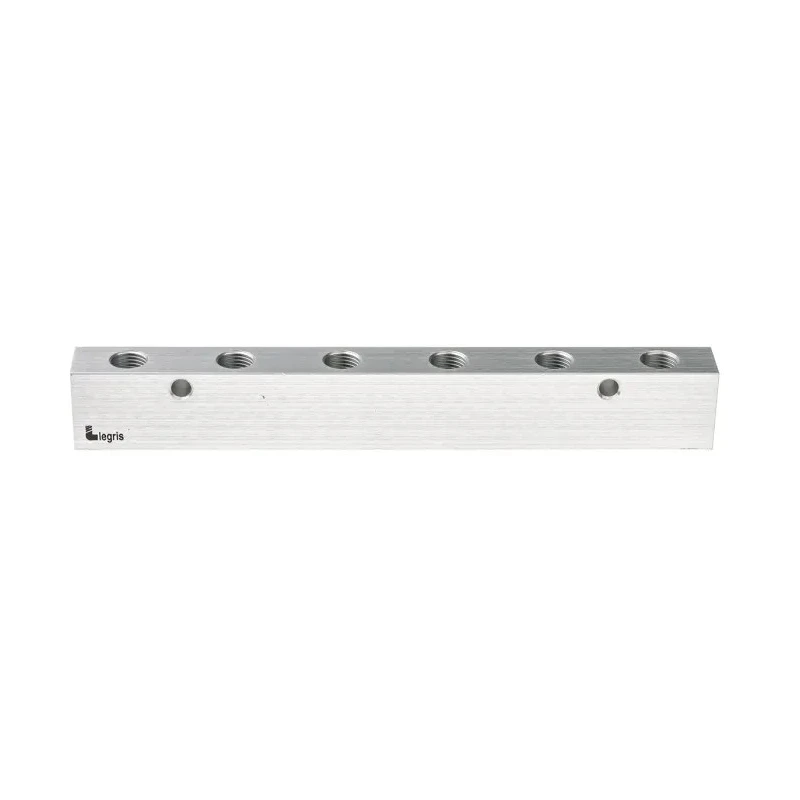 Legris 6 Outlet Pneumatic Manifold Anodised Aluminium 20 bar Pressure 3311 13 17 06
