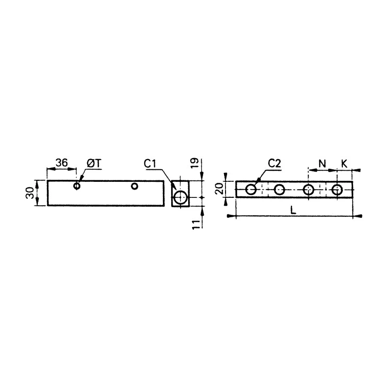 Legris 6 Outlet Pneumatic Manifold Anodised Aluminium 20 bar Pressure 3311 13 17 06