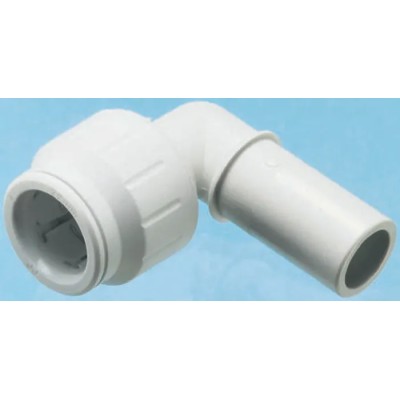 John Guest Plastic Pipe Fitting 90° Stem Elbow Acetal Material 12 bar Operating Pressure PEM221515W