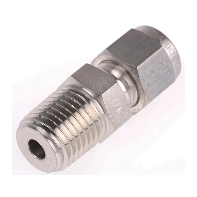 Parker Stainless Steel Pipe Fitting, Straight Elbow Coupler NPT Threaded 1/4 in 4MSC4N-316