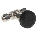 Parker Stainless Steel Needle Valve Inline 1/4in Double Ferrule Tube Fitting 345bar Max Pressure 4A-V4LR-SS