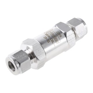 Parker Stainless Steel Check Valve, 414 bar Maximum Operating Pressure, 10 mm Outlet Port Size M10A-C6L-25-SS