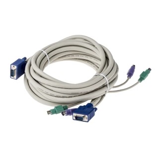 RS PRO Male VGA to Male PS2 x 2 KVM Cable 7.5m Length 432-6249