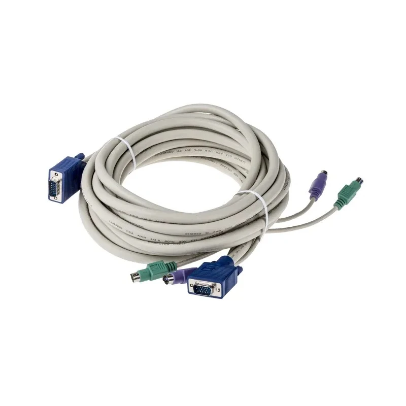 RS PRO Male VGA to Male PS2 x 2 KVM Cable 7.5m Length 432-6249