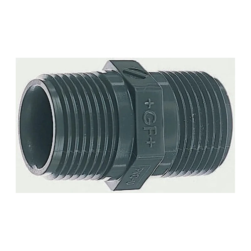 Georg Fischer Plastic Pipe Fitting Straight Threaded R Nipple 1 in 1 in 721911908