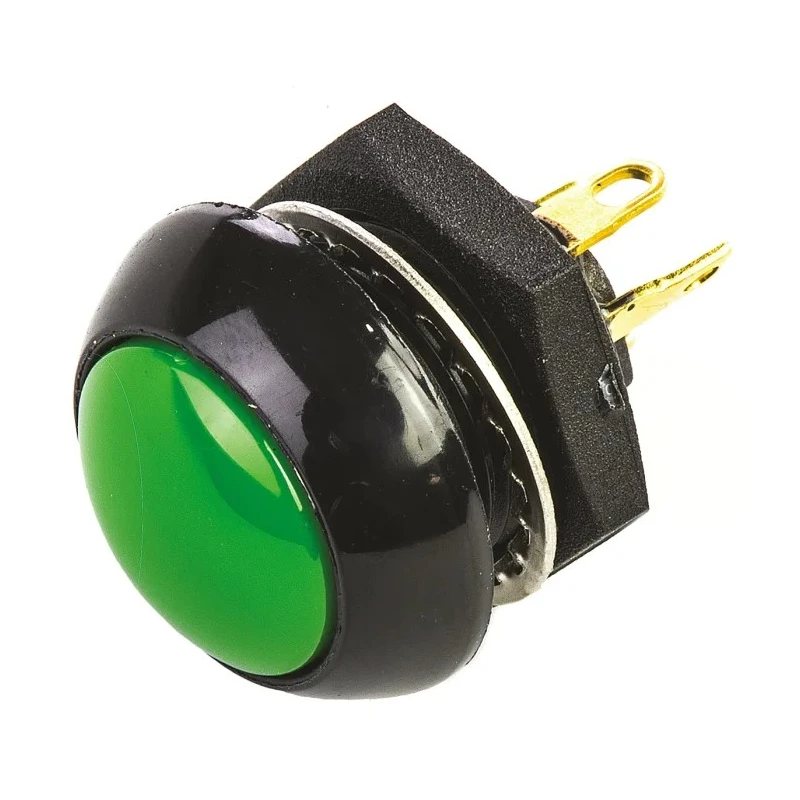 Otto P9 Series Push Button Switch Momentary Panel 0.5 x 0.5 in Cutout DPDT Green LED IP68 28 V dc 115 V ac P9-113125