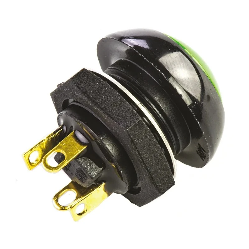 Otto P9 Series Push Button Switch Momentary Panel 0.5 x 0.5 in Cutout DPDT Green LED IP68 28 V dc 115 V ac P9-113125