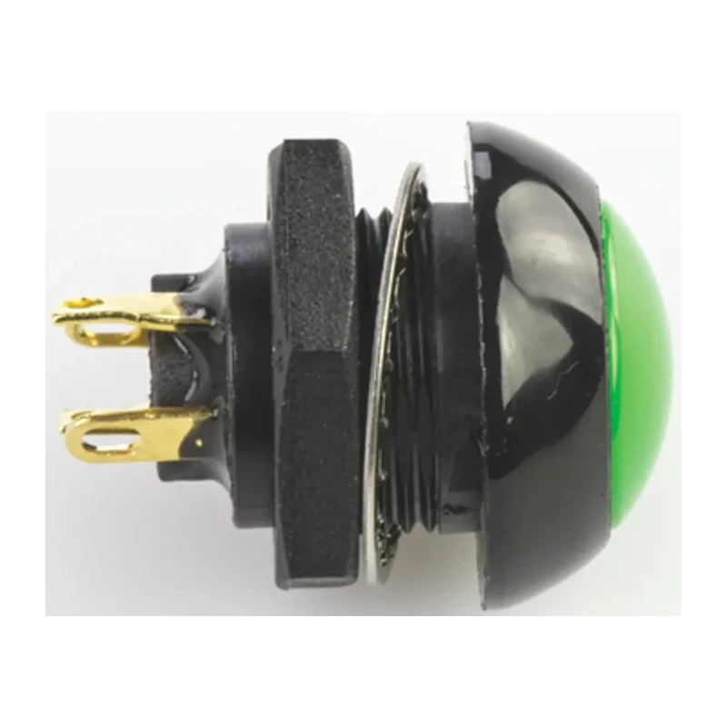 Otto P9 Series Push Button Switch Momentary Panel 0.5 x 0.5 in Cutout DPDT Green LED IP68 28 V dc 115 V ac P9-113125