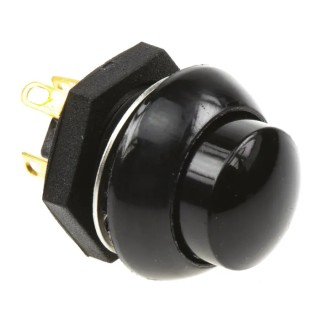 Otto P9 Series Push Button Switch Momentary Panel 0.5 x 0.5 in Cutout DPDT Black LED IP68 28 V dc 115 V ac P9-213122