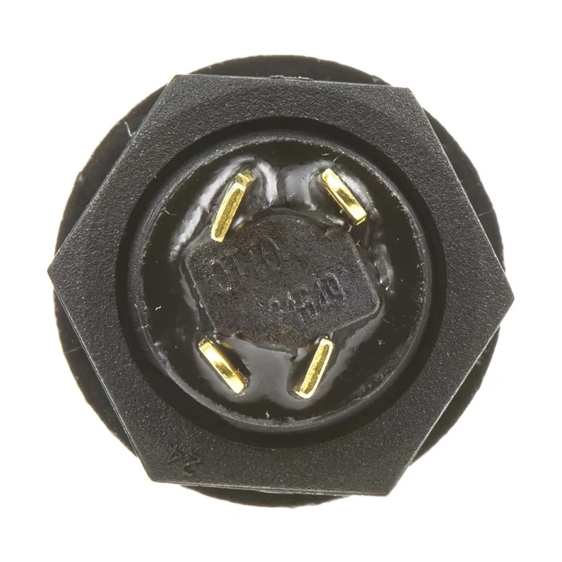 Otto P9 Series Push Button Switch Momentary Panel 0.5 x 0.5 in Cutout DPDT Black LED IP68 28 V dc 115 V ac P9-213122