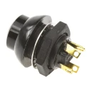 Otto P9 Series Push Button Switch Momentary Panel 0.5 x 0.5 in Cutout DPDT Black LED IP68 28 V dc 115 V ac P9-213122