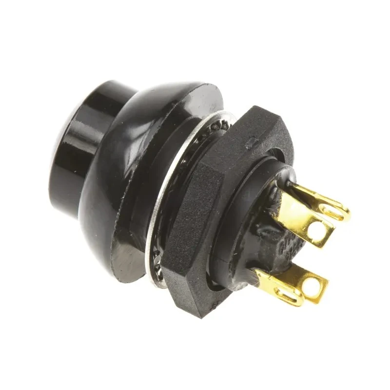 Otto P9 Series Push Button Switch Momentary Panel 0.5 x 0.5 in Cutout DPDT Black LED IP68 28 V dc 115 V ac P9-213122