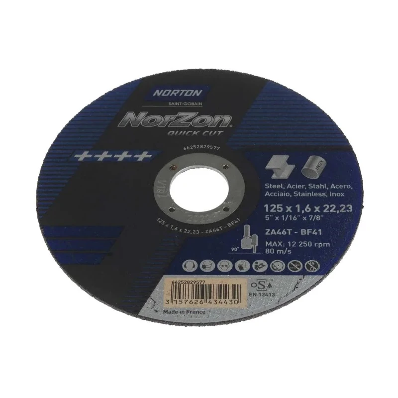 Norton Zirconium Abrasive Disc Grinding Disc, 125 mm Diameter, Coarse Grade P46 Grit 66252829577