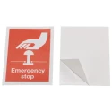 RS PRO Vinyl Red Green White Emergency Stop Safe Conditions Label 75mm x 55mm 434-2033