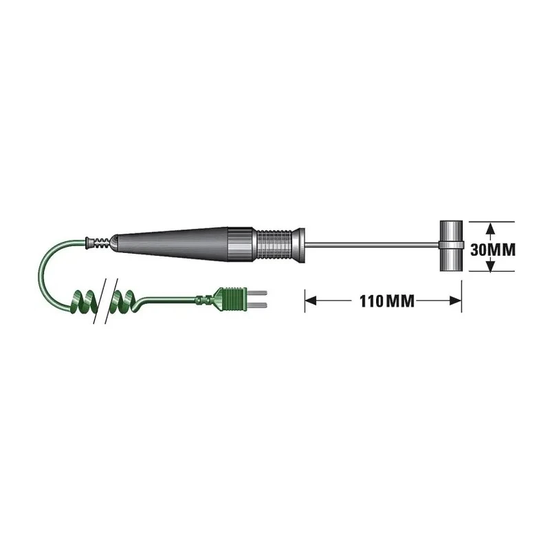 RS PRO K Type K Thermocouple Air Temperature Probe 110 mm Length 30 mm Diameter 750 °C Max 434-2421