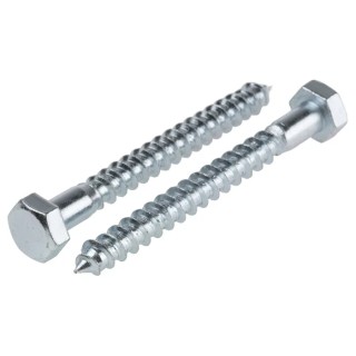 RS PRO Hex Coach Screw Steel Bright Zinc M12 Thread 12 mm Length 75 mm 825-017