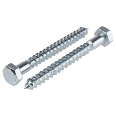 RS PRO Hex Coach Screw Steel Bright Zinc M12 Thread 12 mm Length 75 mm 825-017