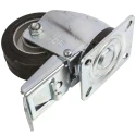 LAG Braked Swivel Castor 150 kg Capacity 100 mm Rubber Wheel Galvanised Steel Frame 16628 FR