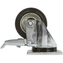 LAG Braked Swivel Castor 150 kg Capacity 100 mm Rubber Wheel Galvanised Steel Frame 16628 FR