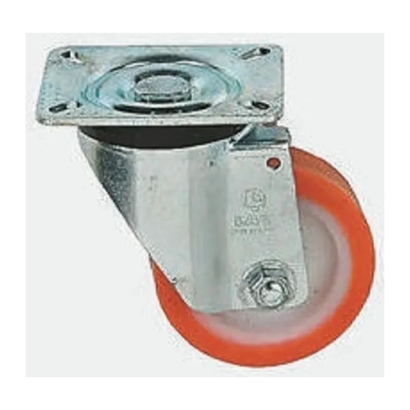 LAG Heavy Duty Swivel Castor 200 kg Load Capacity, 100 mm Polyurethane Wheel, Galvanised Steel Frame, Model 19878